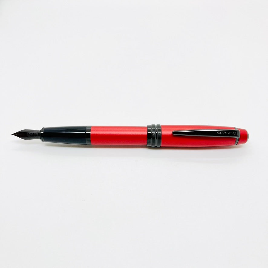 Cross Bailey Matte Red Lacquer Rolling Ball Pen with polished black PVD  appointments