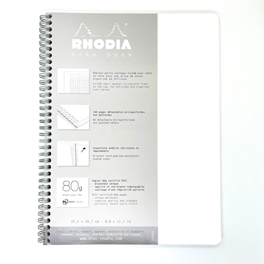 RHODIA Classic - Bloc notes à spirales - A5 - 80 pages - petits