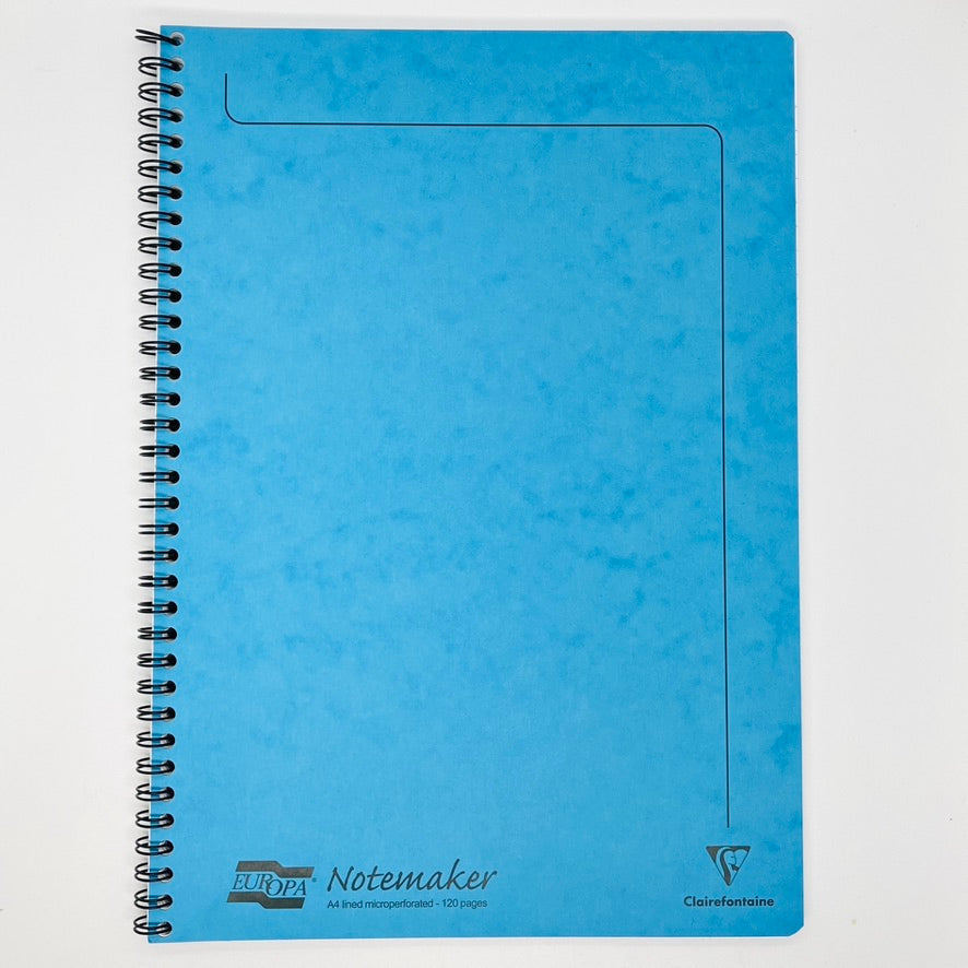 Clairefontaine Europa Notizbuch A4 - Drahtgebunden, Liniert, 120 Seiten, 90g/m² Papier