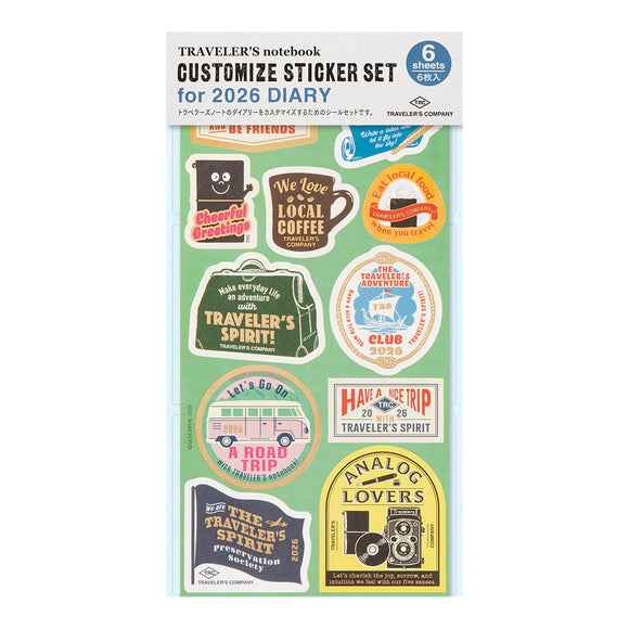 Traveler's Notebook Customized Sticker Set For Diary 2026
