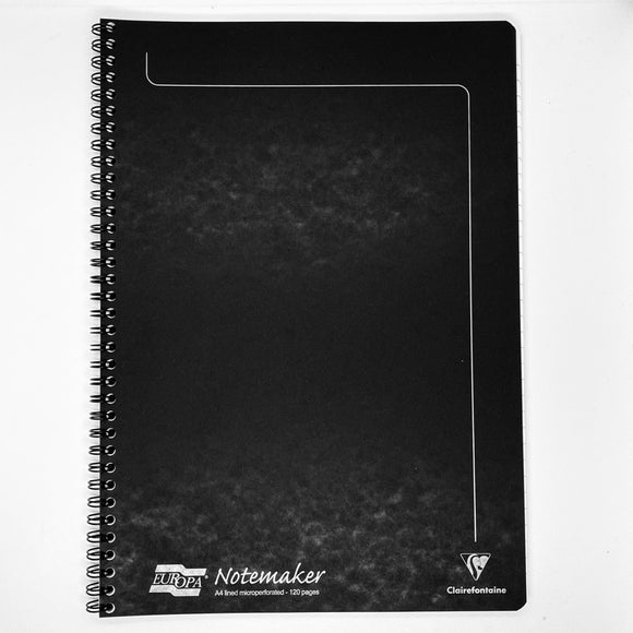 Clairefontaine Europa Notemaker Wirebound A4 Notebook Lined Black