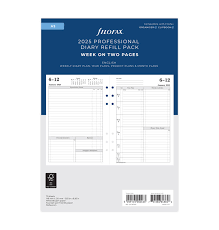 Filofax A5 Week On Two Pages Diary Column 2025