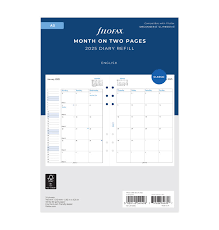 Filofax A5 Month On Two Pages Diary 2025