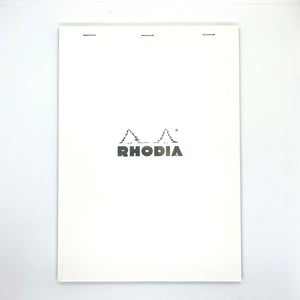 Rhodia Stapled Notepad #18 Graph Ice White