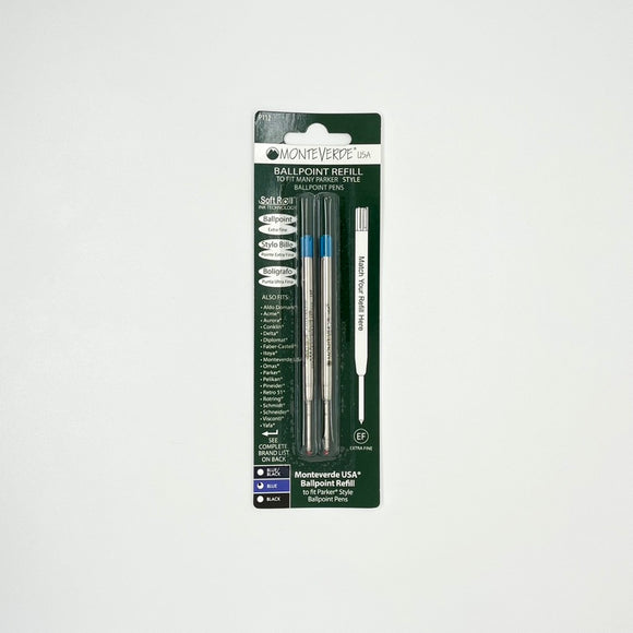 Monteverde Ballpoint Refill For Parker Style Ballpoint Pens Extra Fine Blue