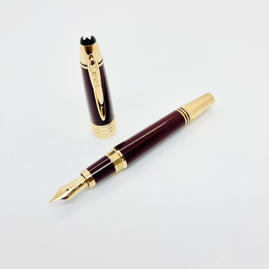 Gold Montblanc John Kennedy Burgundy Fountain Pen Montblanc Jfk