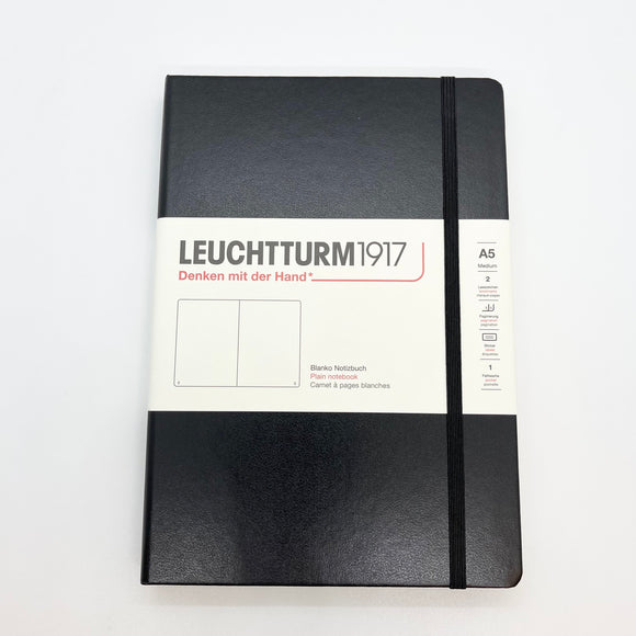 Leuchtturm1917 Medium A5 Hardcover Notebook Plain Black