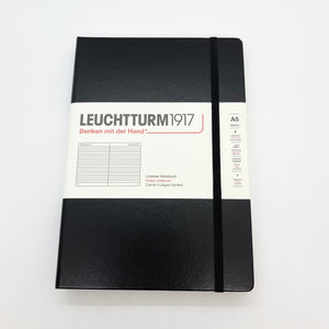 Leuchtturm1917 Medium A5 Hardcover Notebook Ruled Black