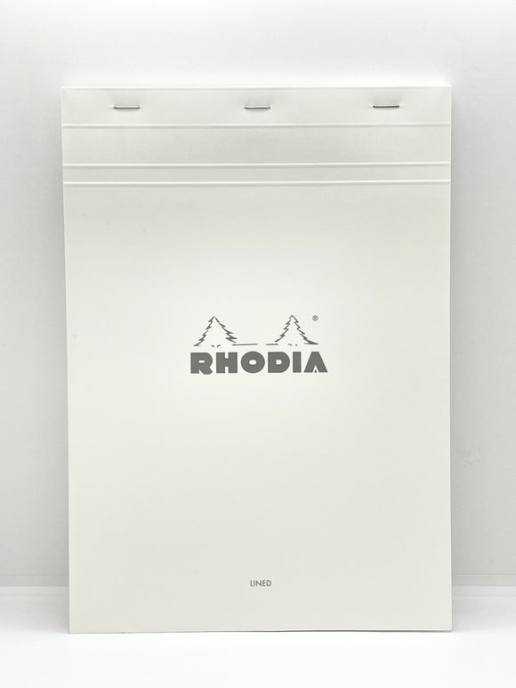 Rhodia Stapled Notepad #18 Lined Ice White