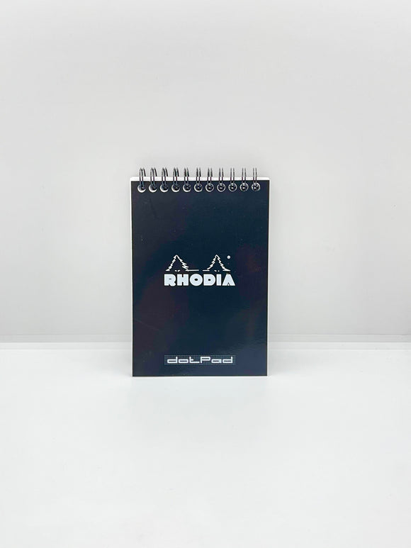 Rhodia Wirebound A6 Notepad #13 Dot Grid Black
