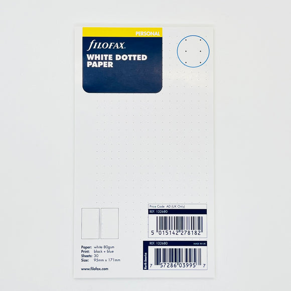 Filofax Personal White Dotted Paper
